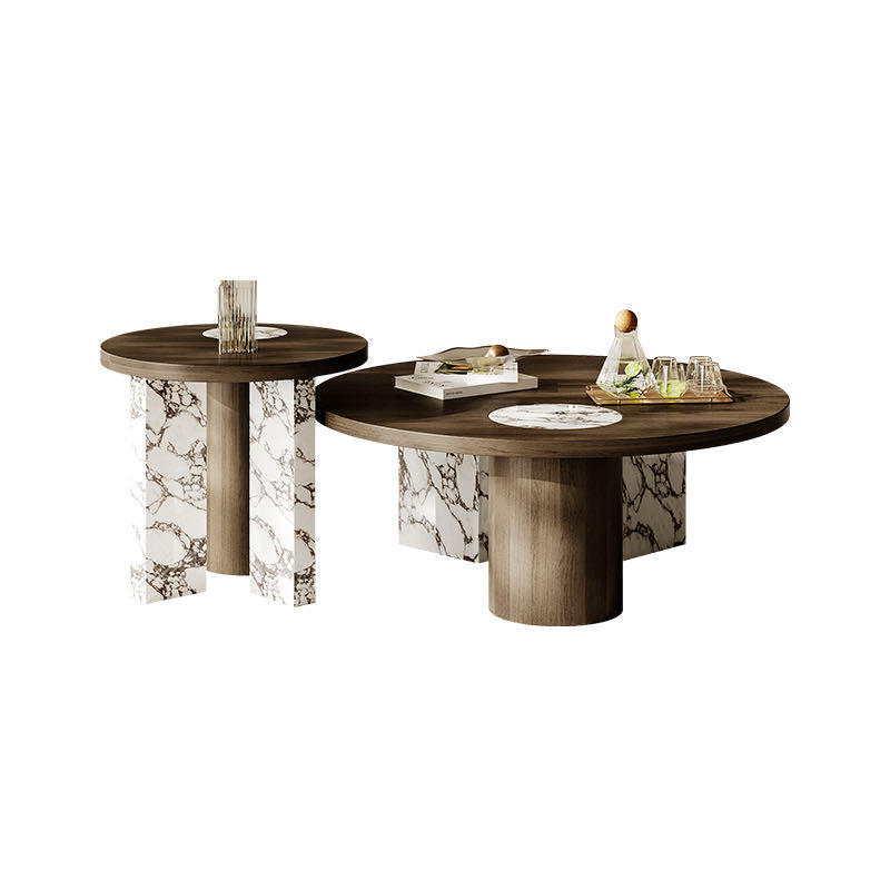 Round Nesting Coffee Table Set 2