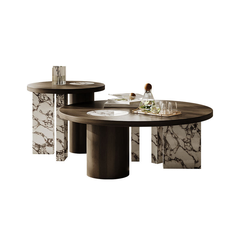 Round Nesting Coffee Table Set 2