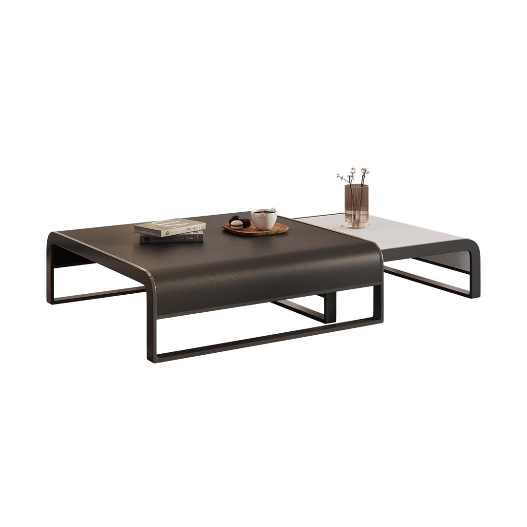 Saddle Leather Nesting Coffee Table Set