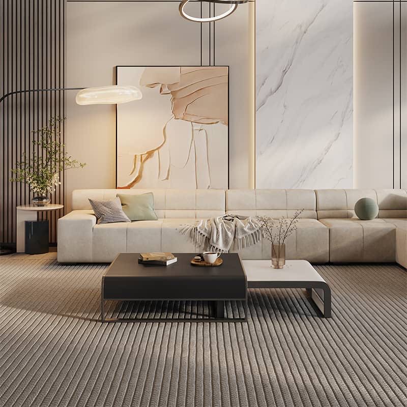 Saddle Leather Nesting Coffee Table Set