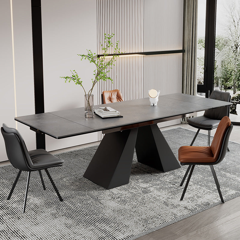 Vick Dark Gray Stone Dining Table